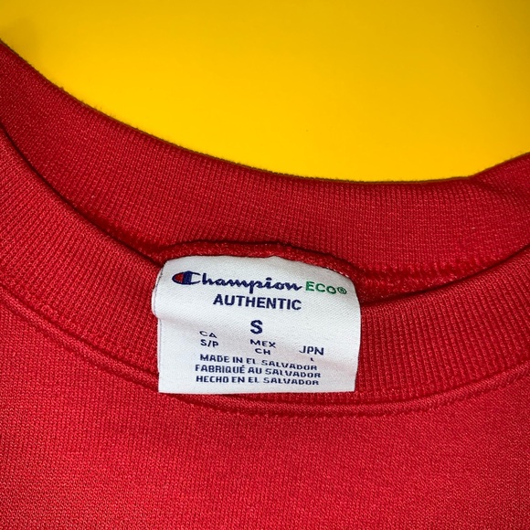 Champion Crewneck Sweater Pullover Adult Red - Picture 3 of 5